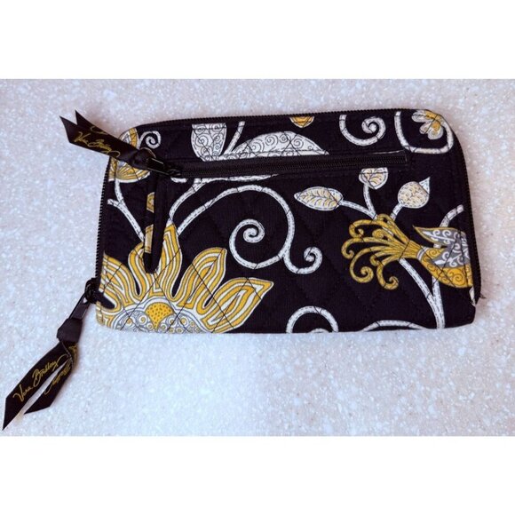 Vera Bradley Retired Black & Yellow Bird Zip Wallet - EUC - Picture 1 of 10
